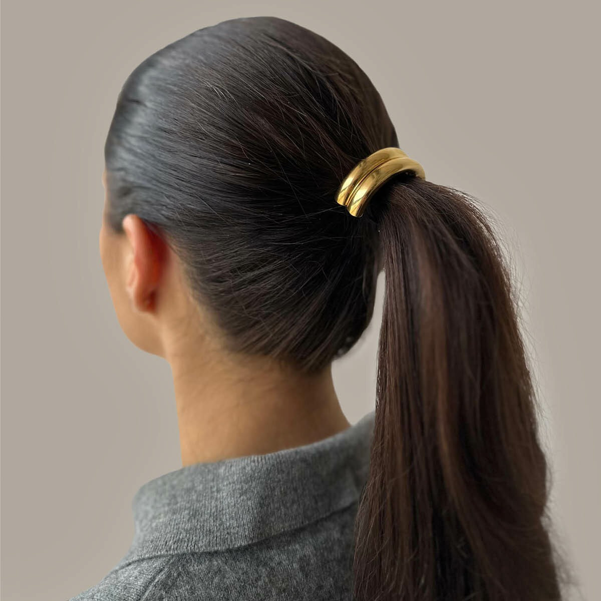 Bracelet de cheveux en acier avec plaquage or – 17 x 53 mm