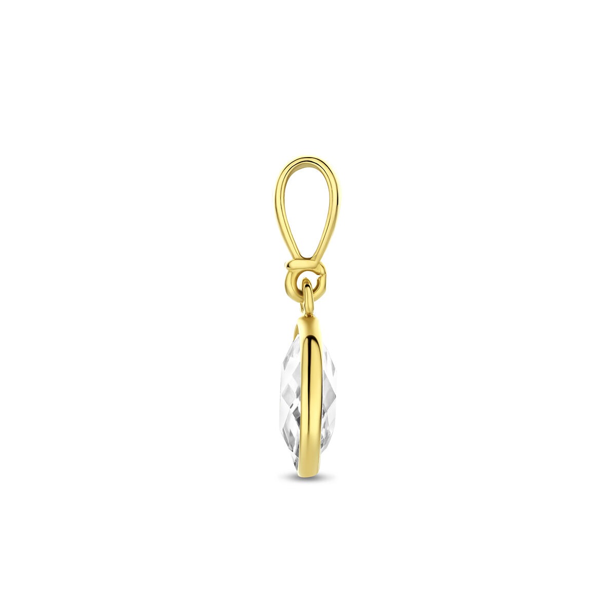 pendentif en or jaune 9k avec zircone ovale