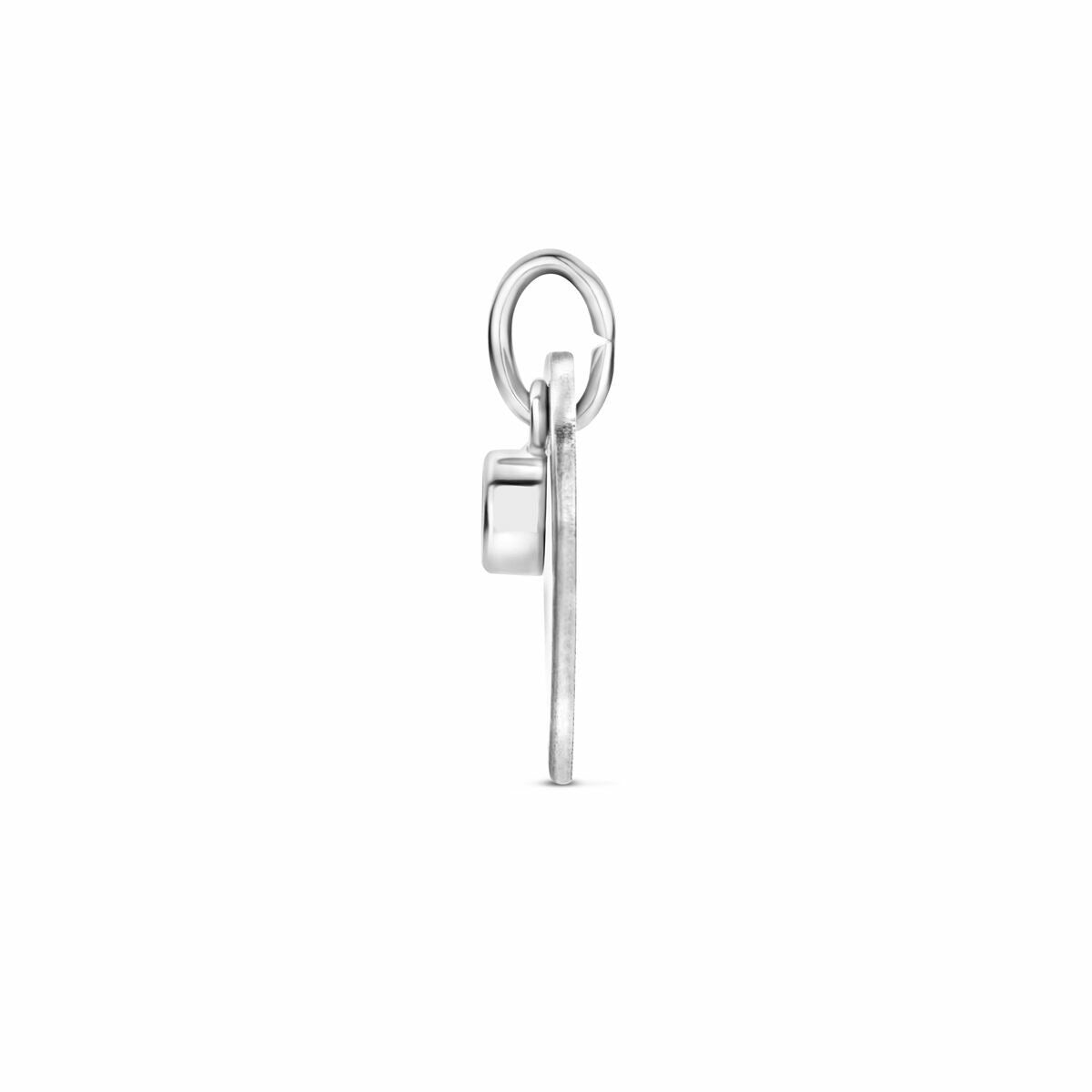 Pendentif en argent rhodié en forme de cœur avec zircone à graver