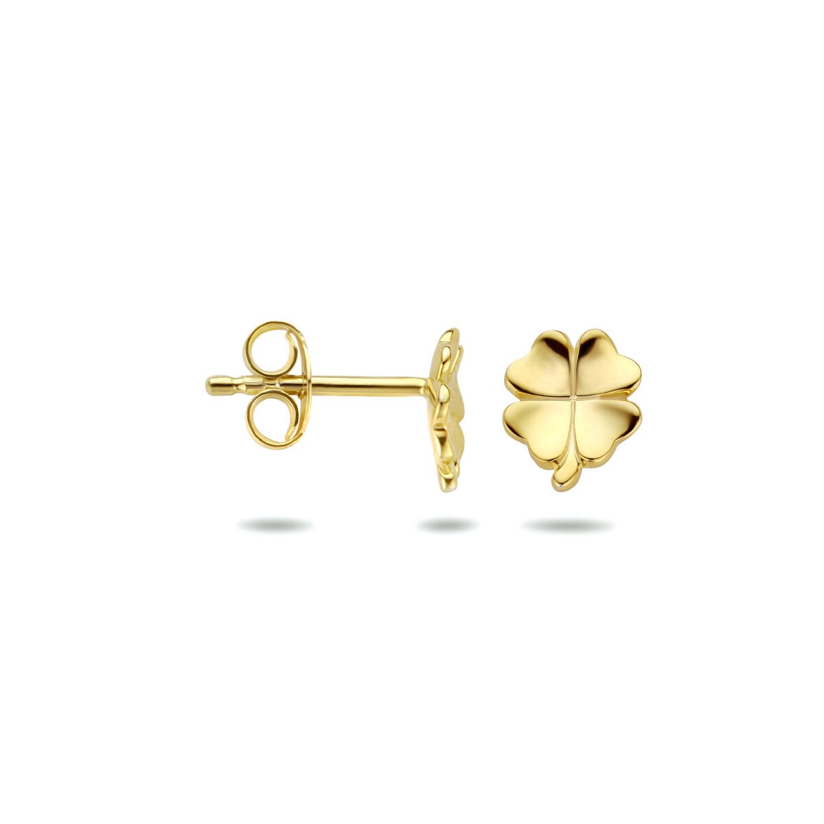 Puces d'oreilles en argent plaqué or trèfle – bijou pour enfant