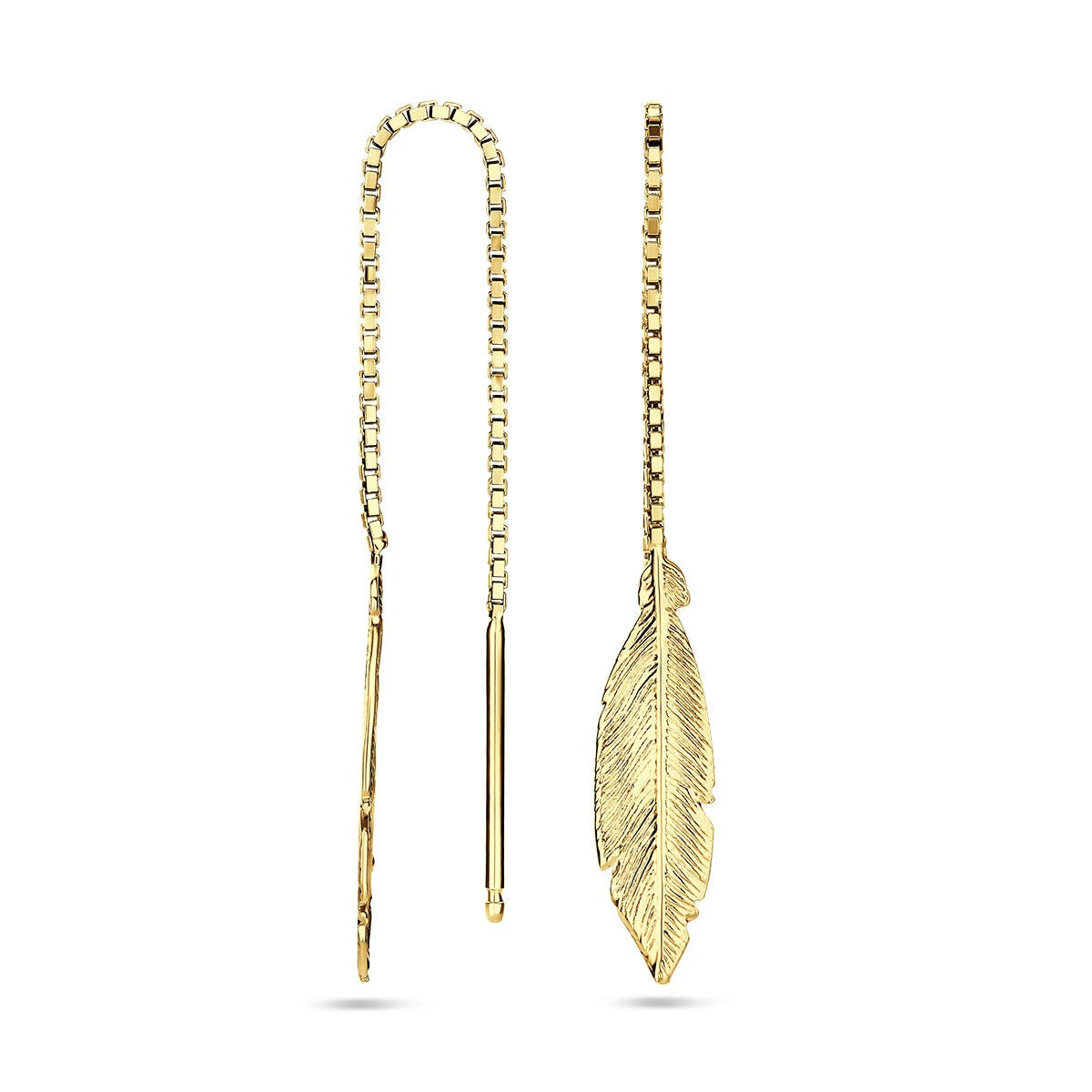 Boucles d'oreilles à tirage doré – rhodié 925