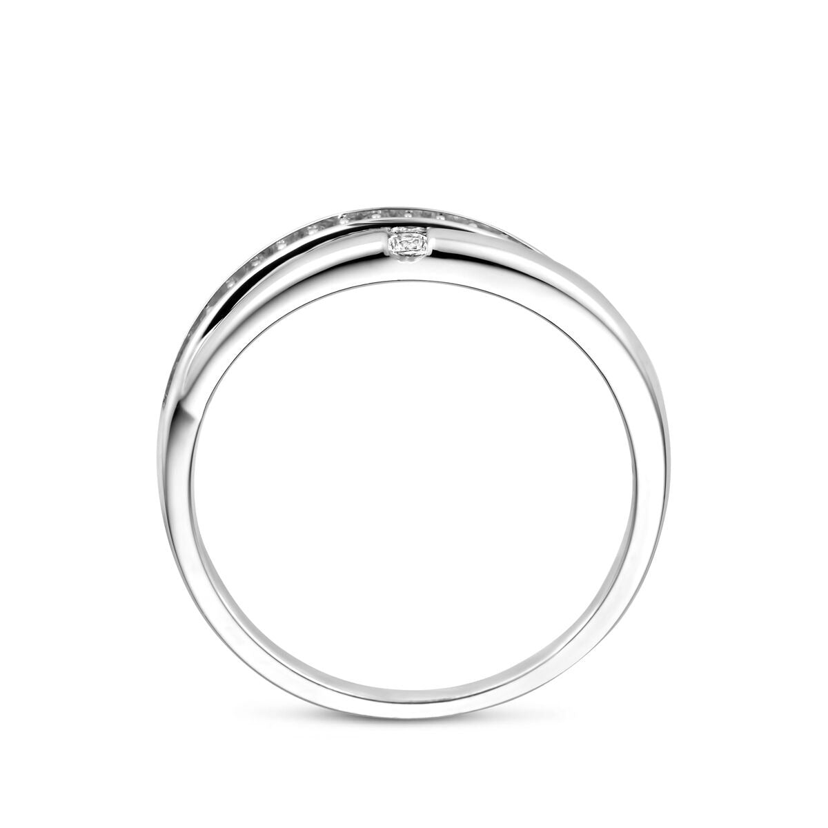 Bague pour femme en argent avec zircone – Design entourage rhodié