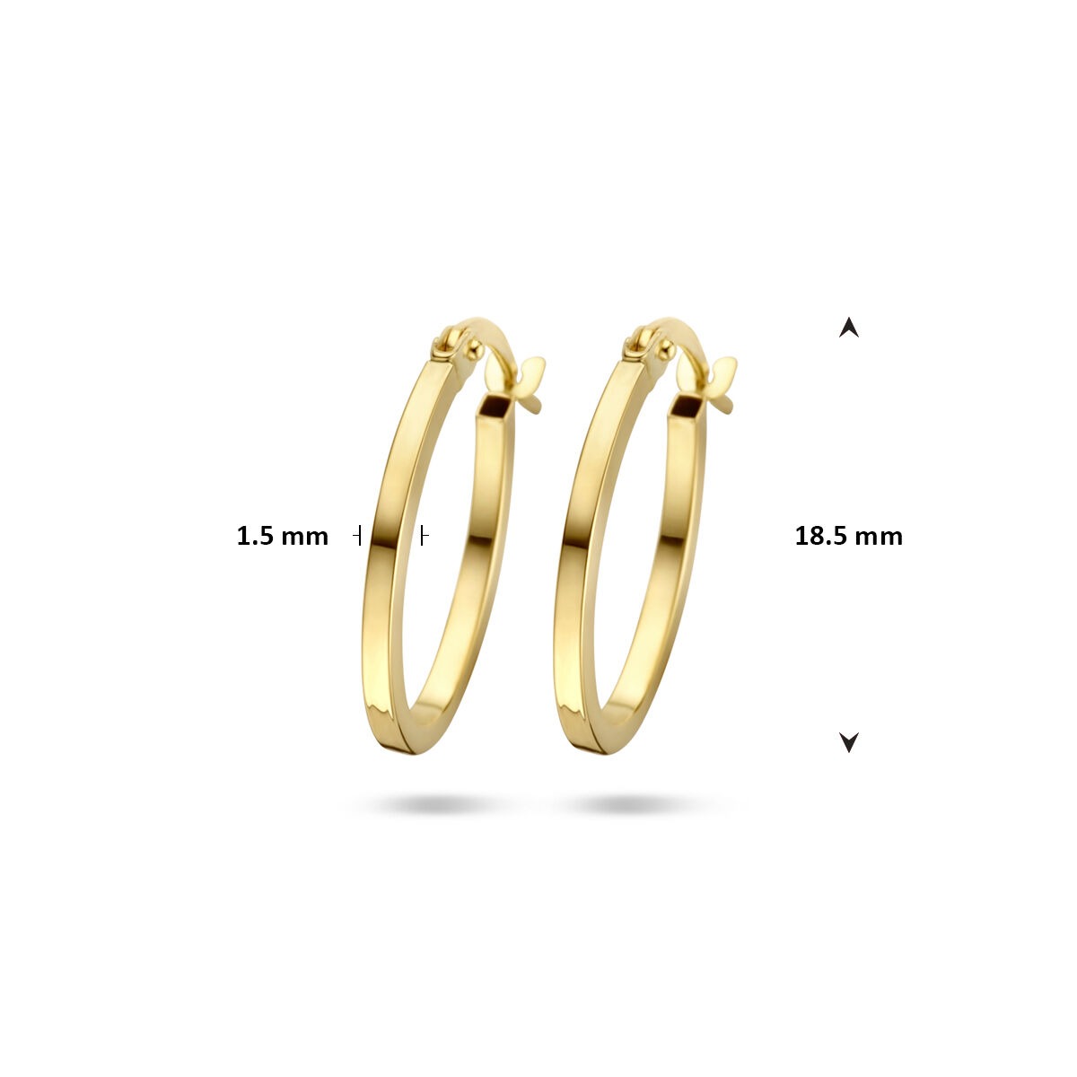 Créoles en or jaune 9 carats – design mince et élégant