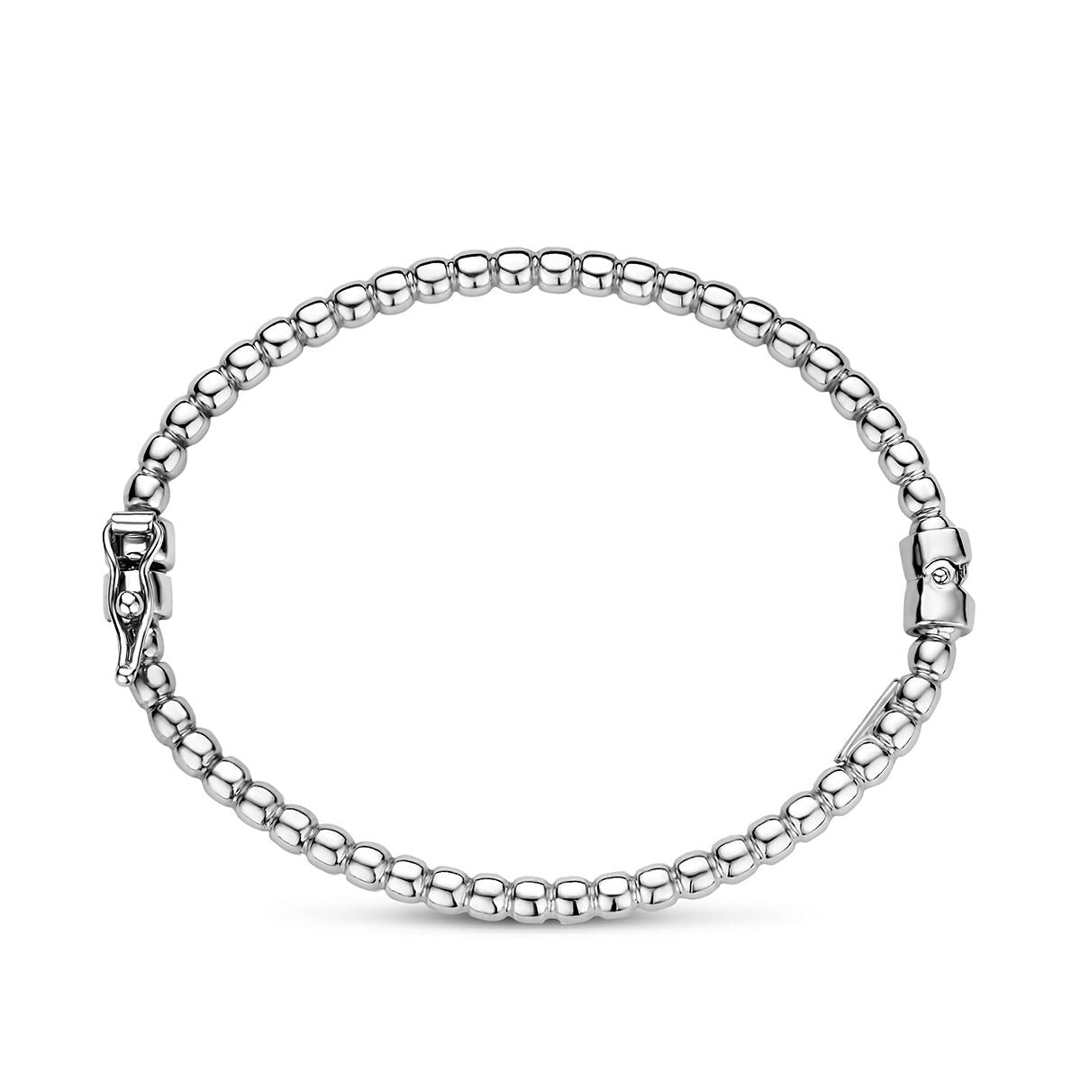Gerhodineerde 925 zilveren bangle met bolletjes
