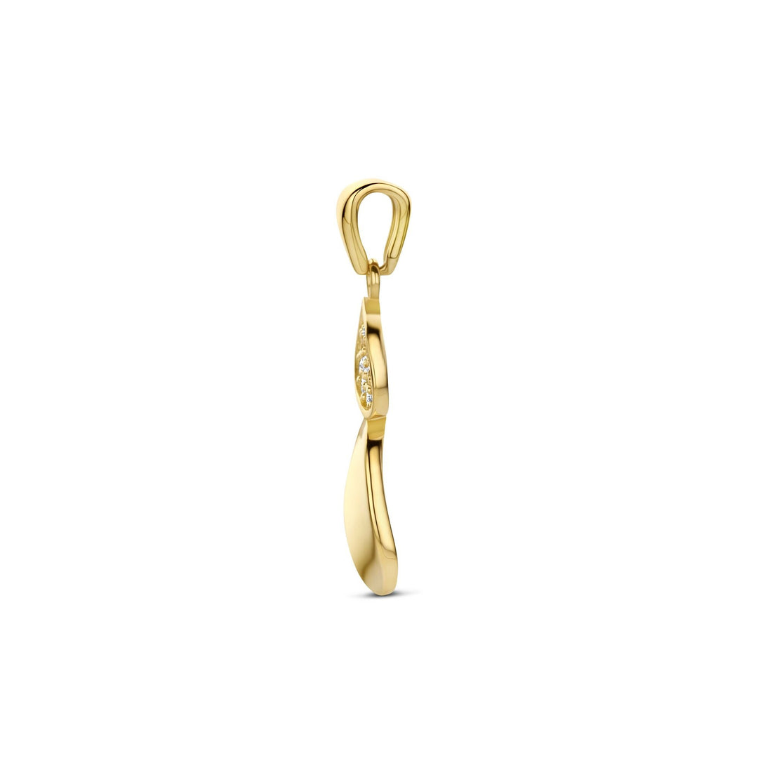 9k Geelgouden hanger met zirkonia