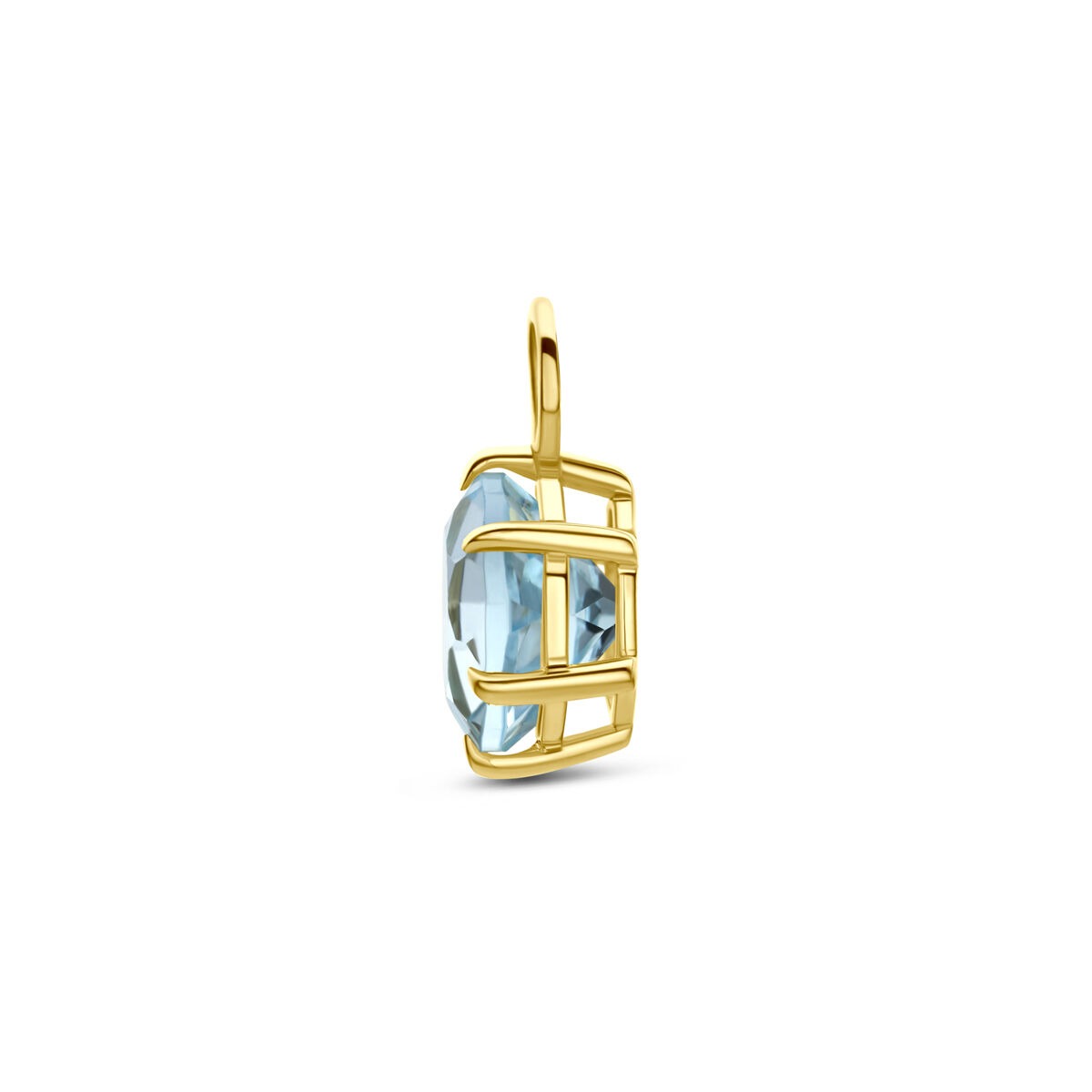 pendentif en or jaune 14k avec topaze bleue
