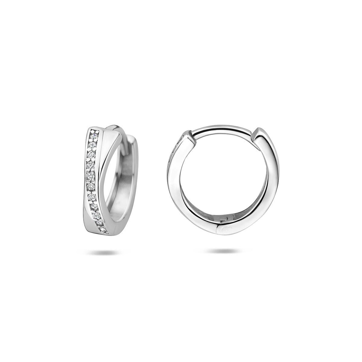 Créoles rhodiées en argent 925 avec zircone