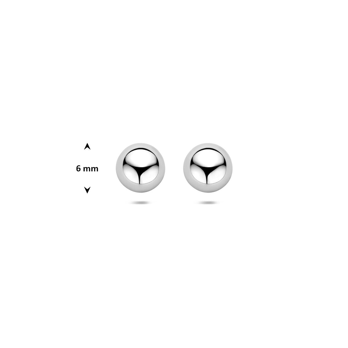 puces d'oreilles demi-sphériques argent rhodié