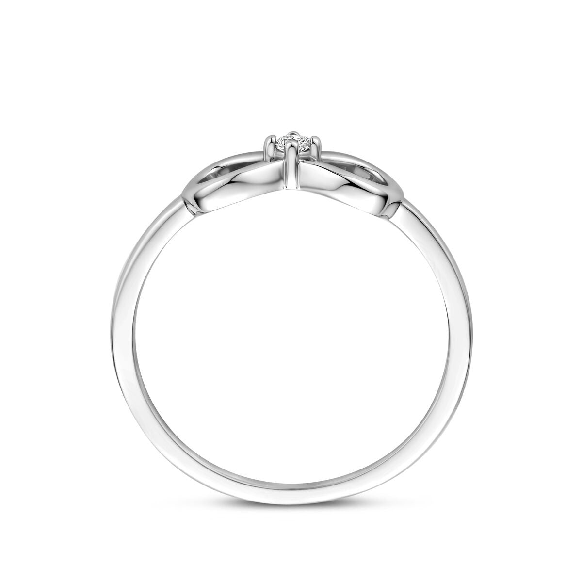 Bague en argent 925 rhodiée avec symbole infini et zircones