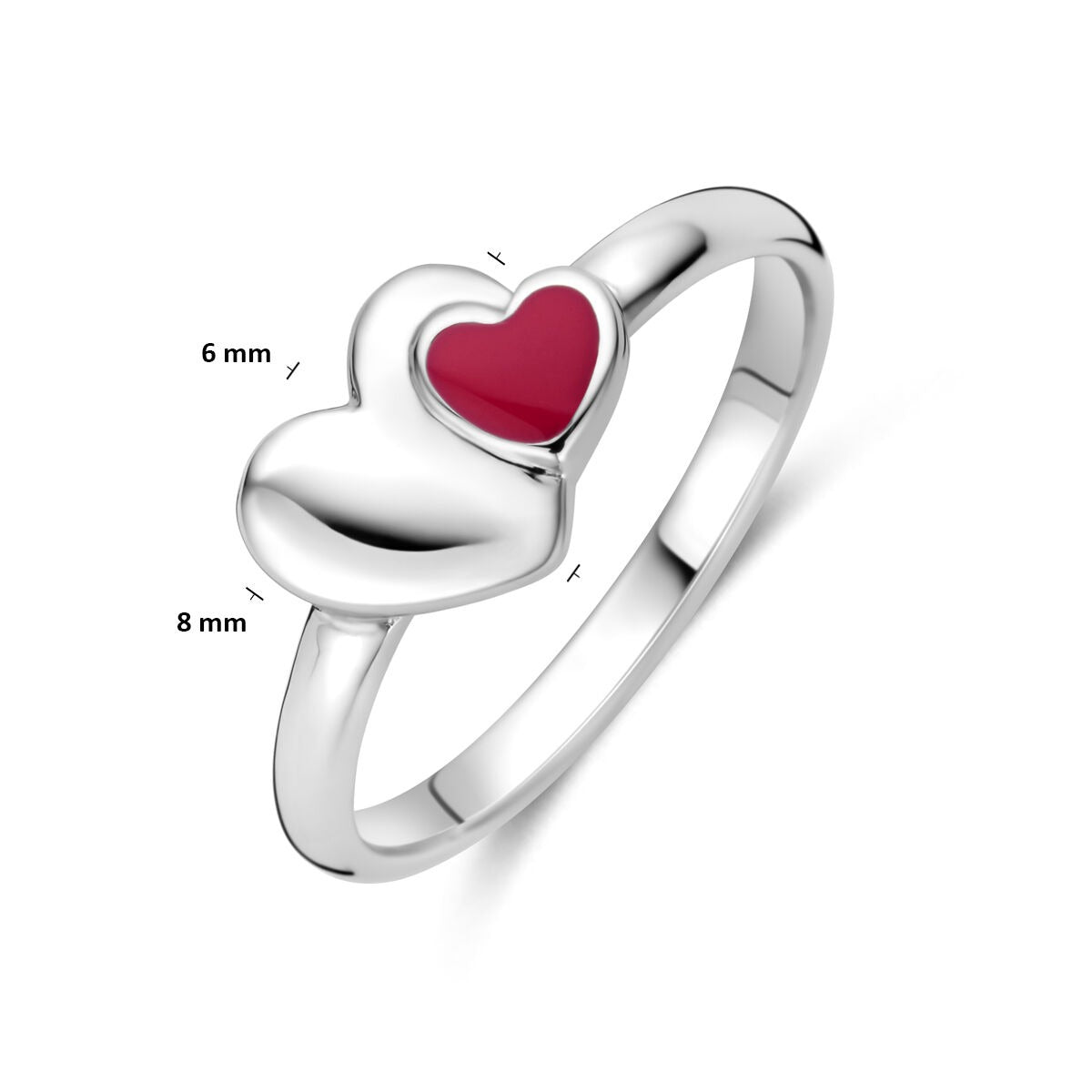 Bague pour enfant en argent avec cœur – rhodié argent 925
