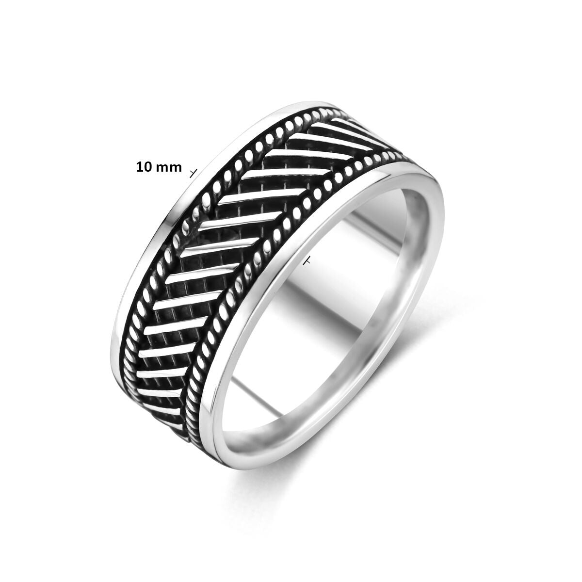 Bague pour homme en argent oxydé – 10mm de large