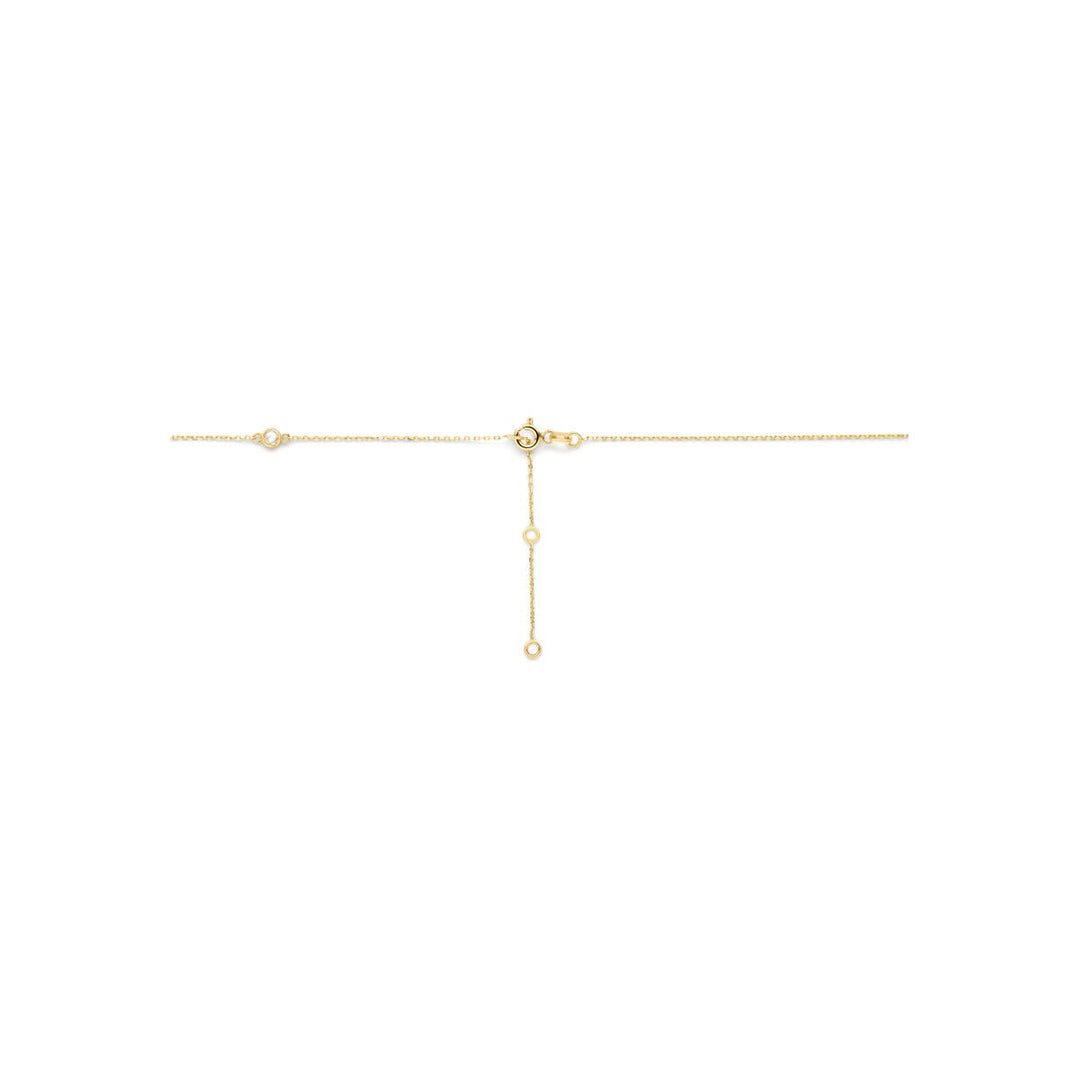 9k geelgouden collier met zirkonia