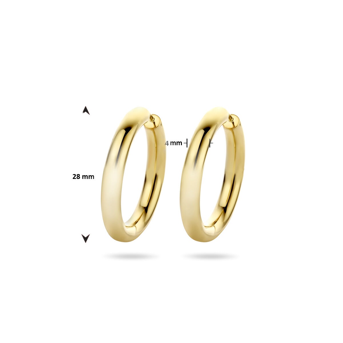 Créoles plaquées or argent pour femme – 28x4 mm modèle rond