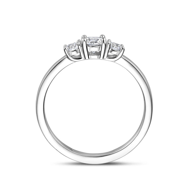 Gerhodineerde 925 zilveren ring met zirkonia