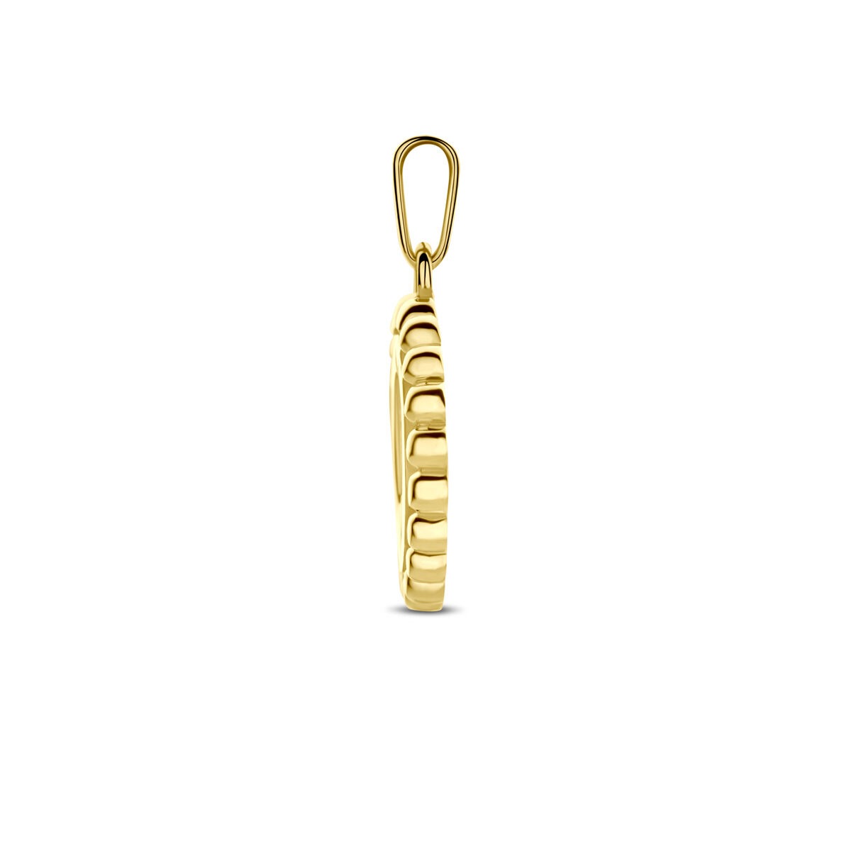 pendentif rond en or jaune avec zircone