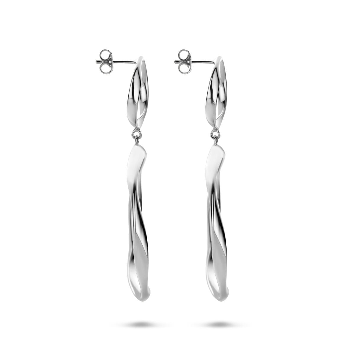 Boucles d'oreilles en argent rhodiées – longueur élégante et éclat raffiné 66 mm