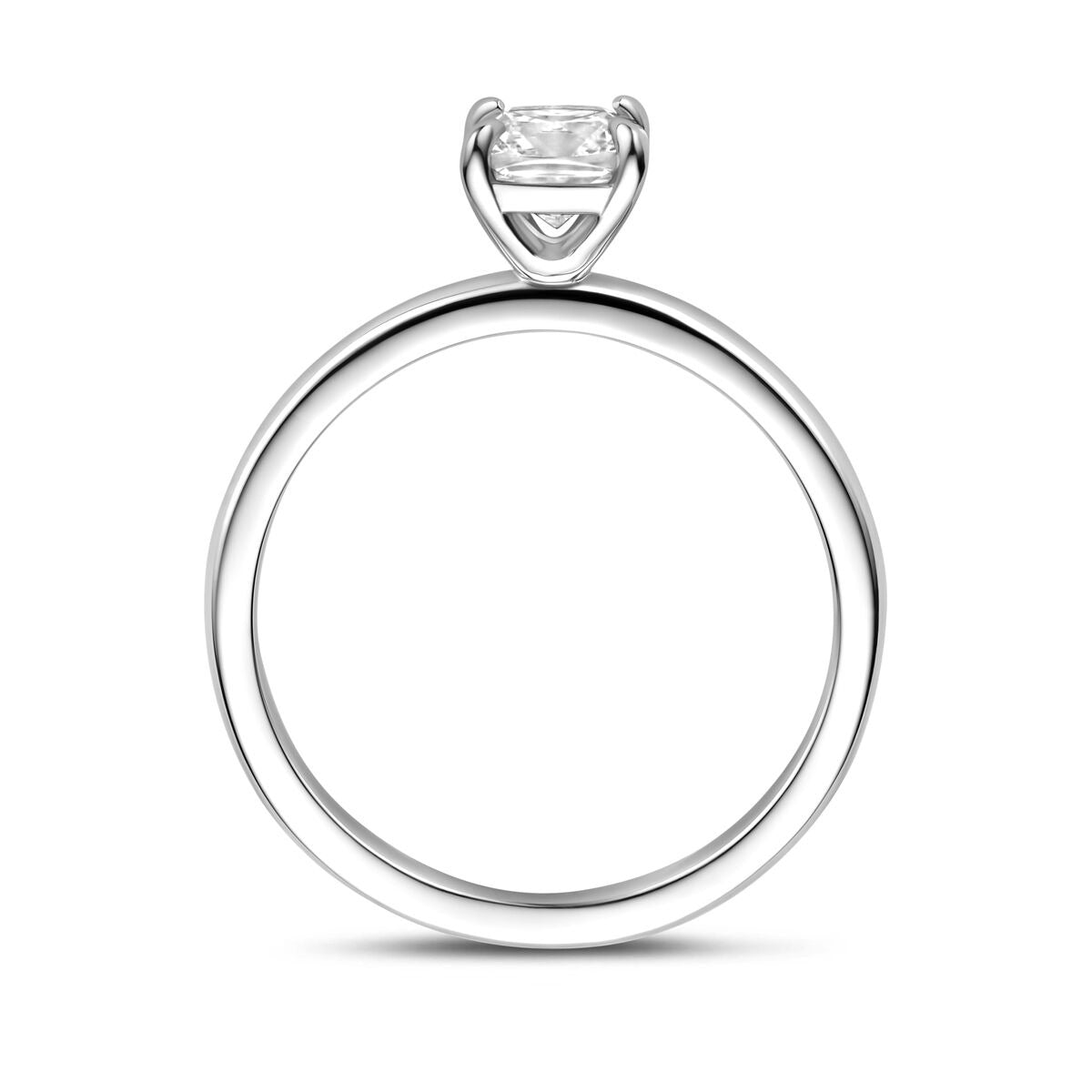 Bague solitaire en argent avec zircone taillée en brillant – 5,5 mm