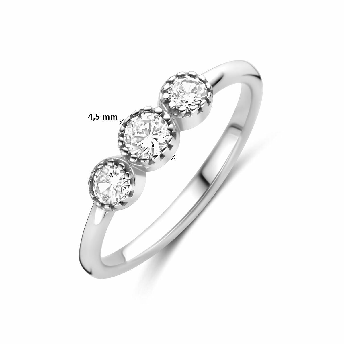 Bague pour femme en argent avec zircone – rhodiée argent 925