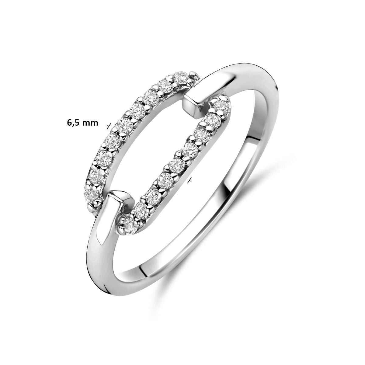 Bague pour femme en argent avec zircone – rhodiée