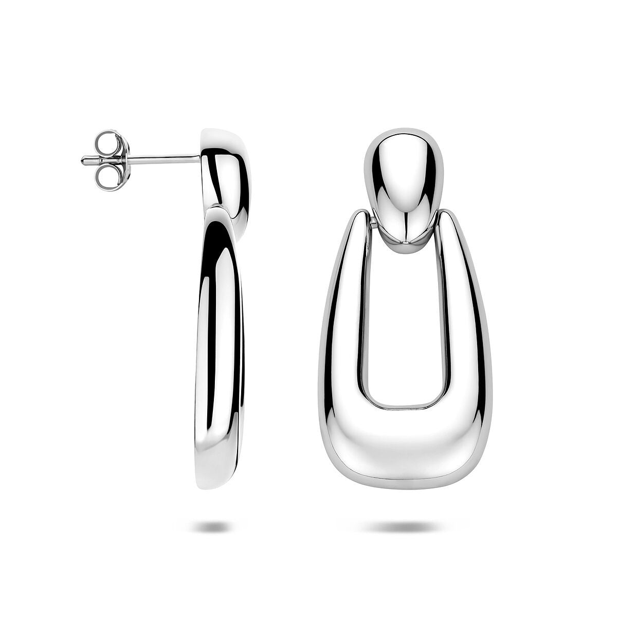 Boucles d'oreilles en argent rhodiées – boucles d'oreilles pour femme raffinées avec une longueur élégante