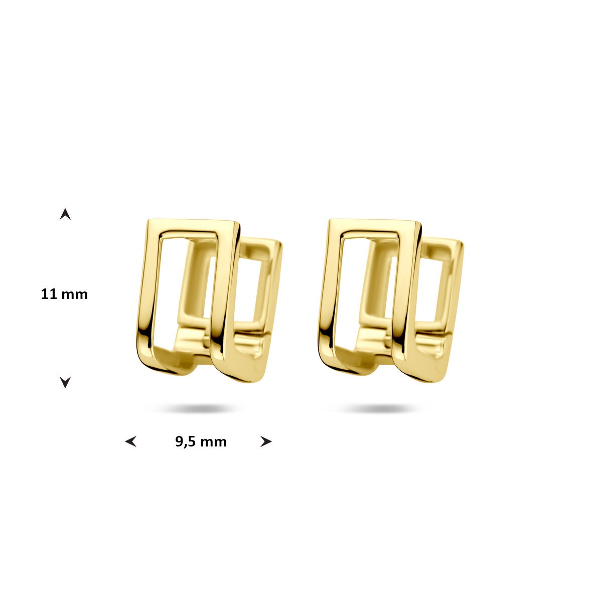 créoles 11 mm 1 micron argent plaqué or (jaune)
