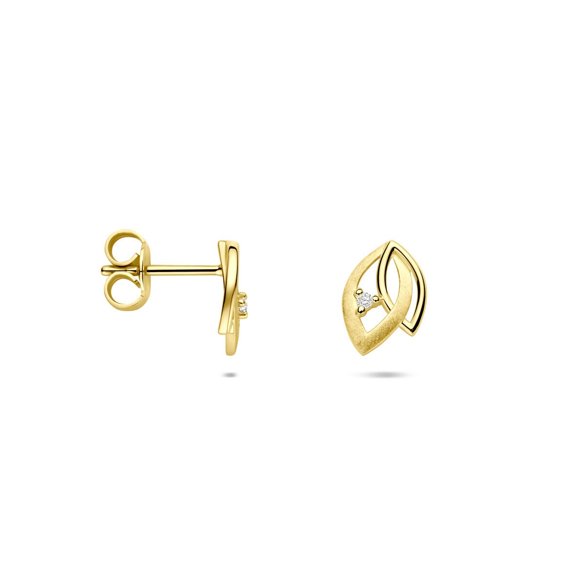 Puces d'oreilles en or avec diamant 14k 0.02ct (2x 0.01ct) h si 9,5 mm