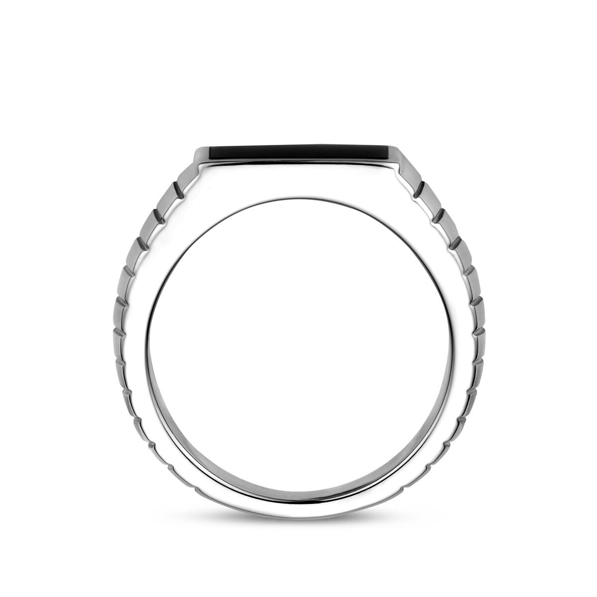 Bague en argent pour homme avec onyx – 10,5 mm de large