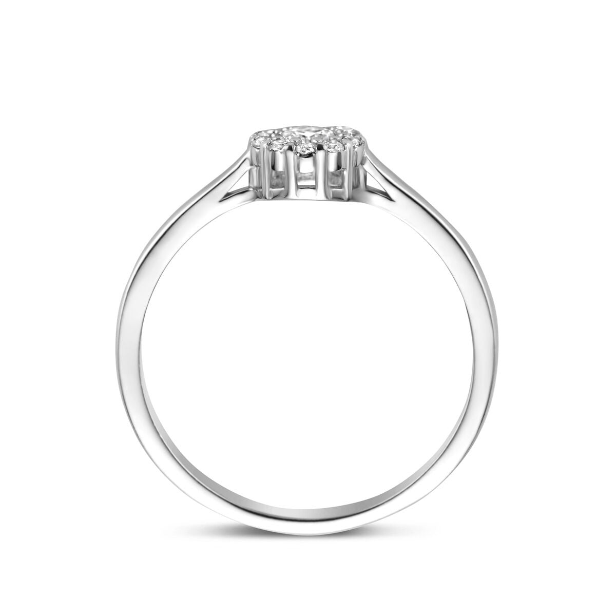 Bague en argent pour femme avec zircone taillée en brillant en sertissage entourage
