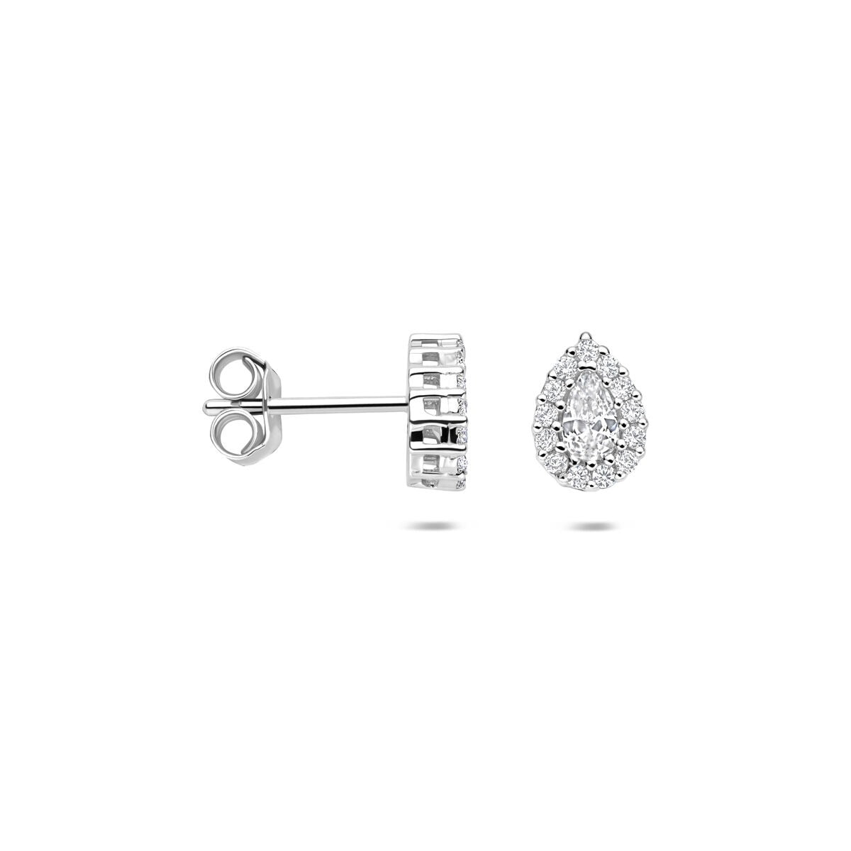 Puces d'oreilles en argent avec zircone – rhodié argent 925