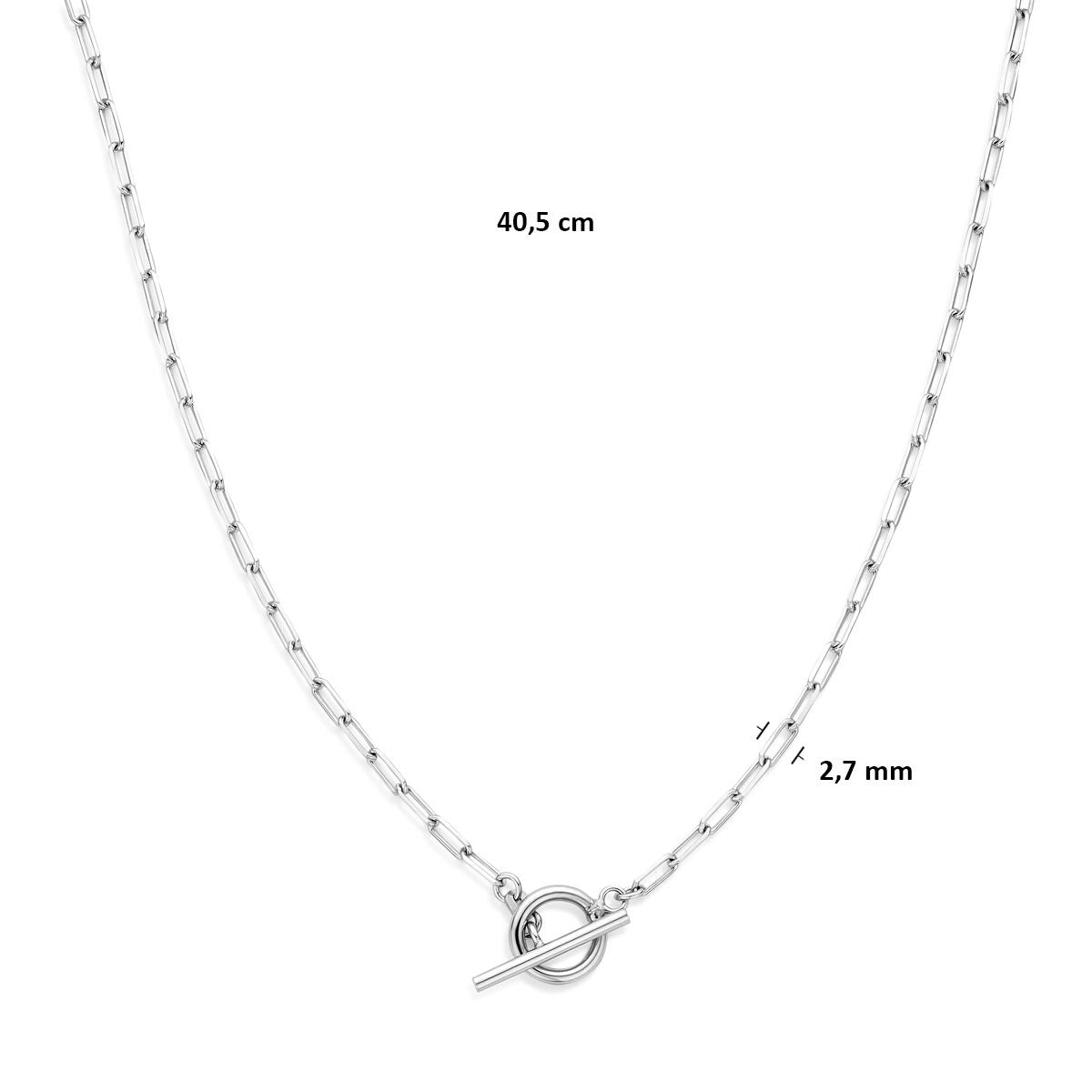 Collier en argent 925 rhodié avec fermoir à vis