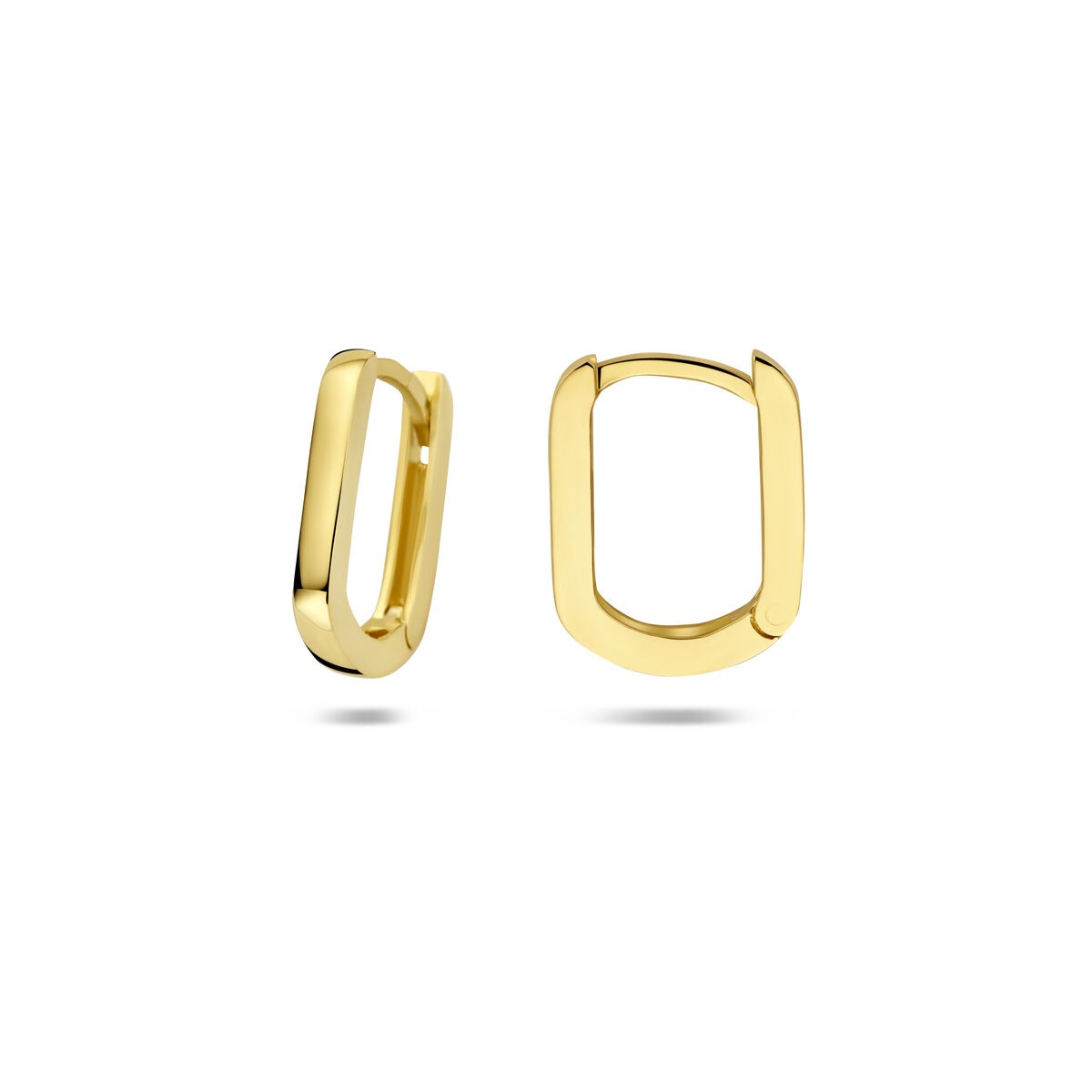 Créoles rectangulaires en or jaune 9k pour femme