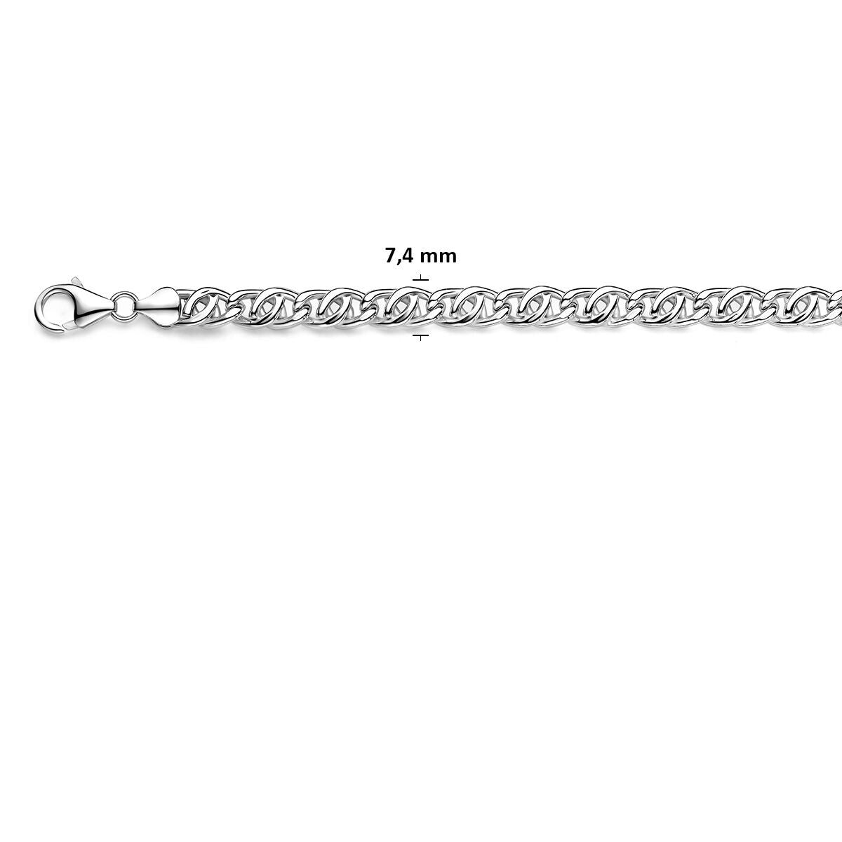 Collier en argent 925 œil de faucon 7,4 mm pour homme