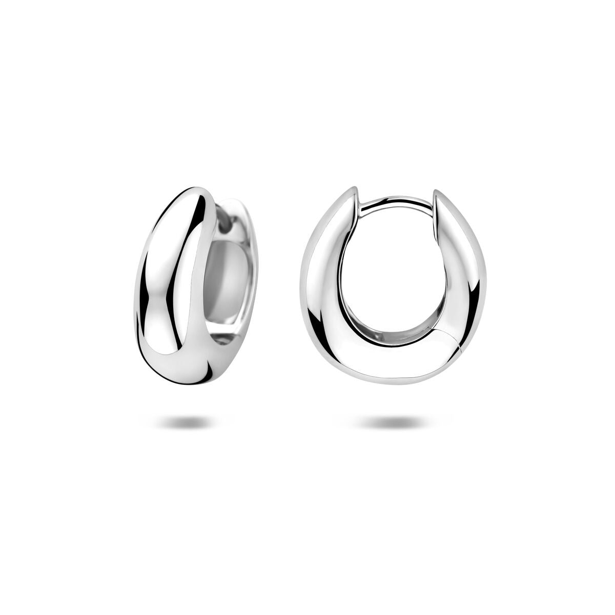 Boucles d'oreilles en argent rhodiées - boucles d'oreilles élégantes pour femme avec fermoir à charnière