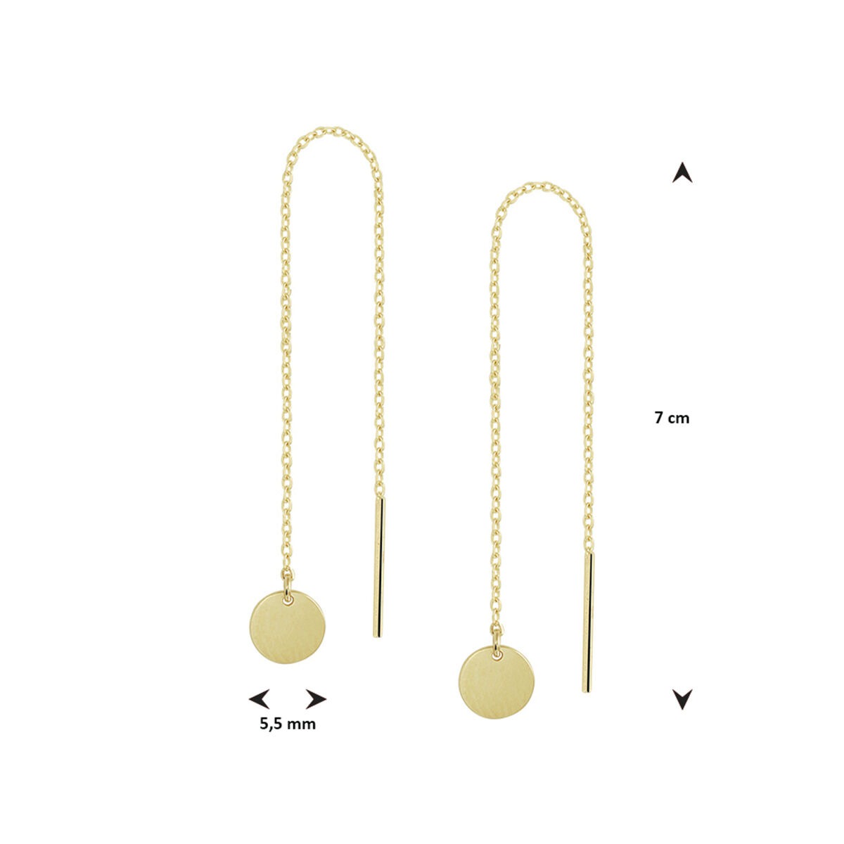 Boucles d'oreilles en or avec rond – 14k