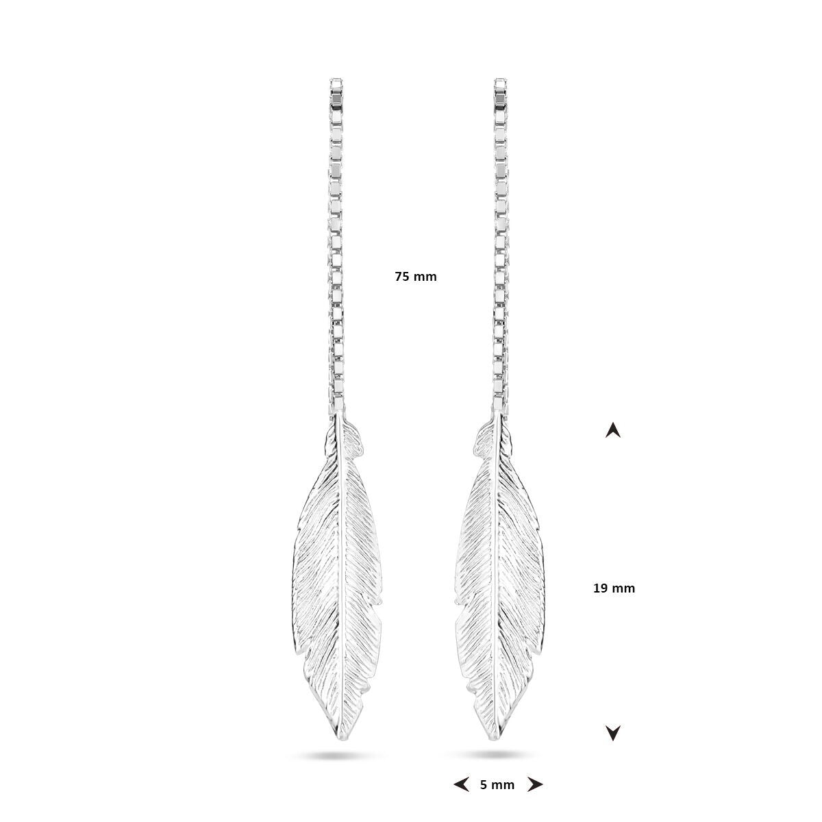 Boucles d'oreilles en argent à enfilage avec ressort – rhodiées