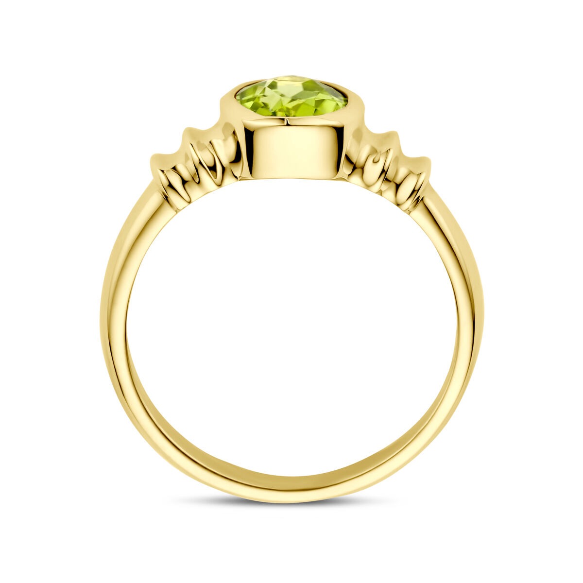 Bague en or pour femme – 14k avec péridot en forme ovale