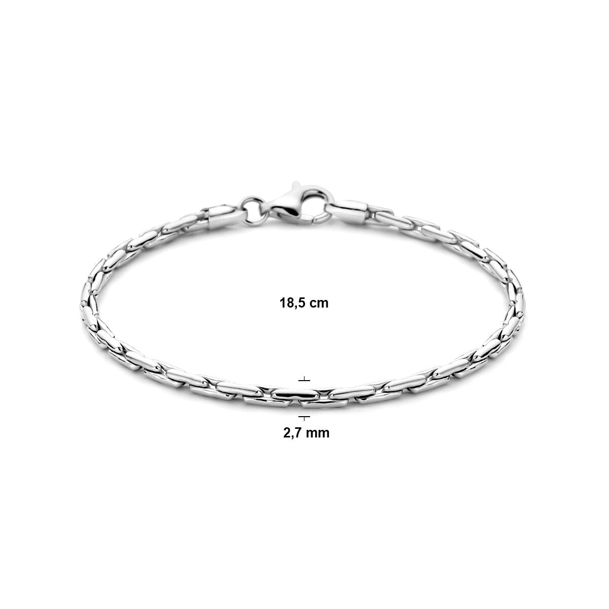 Bracelet en argent – rhodié avec finition brillante