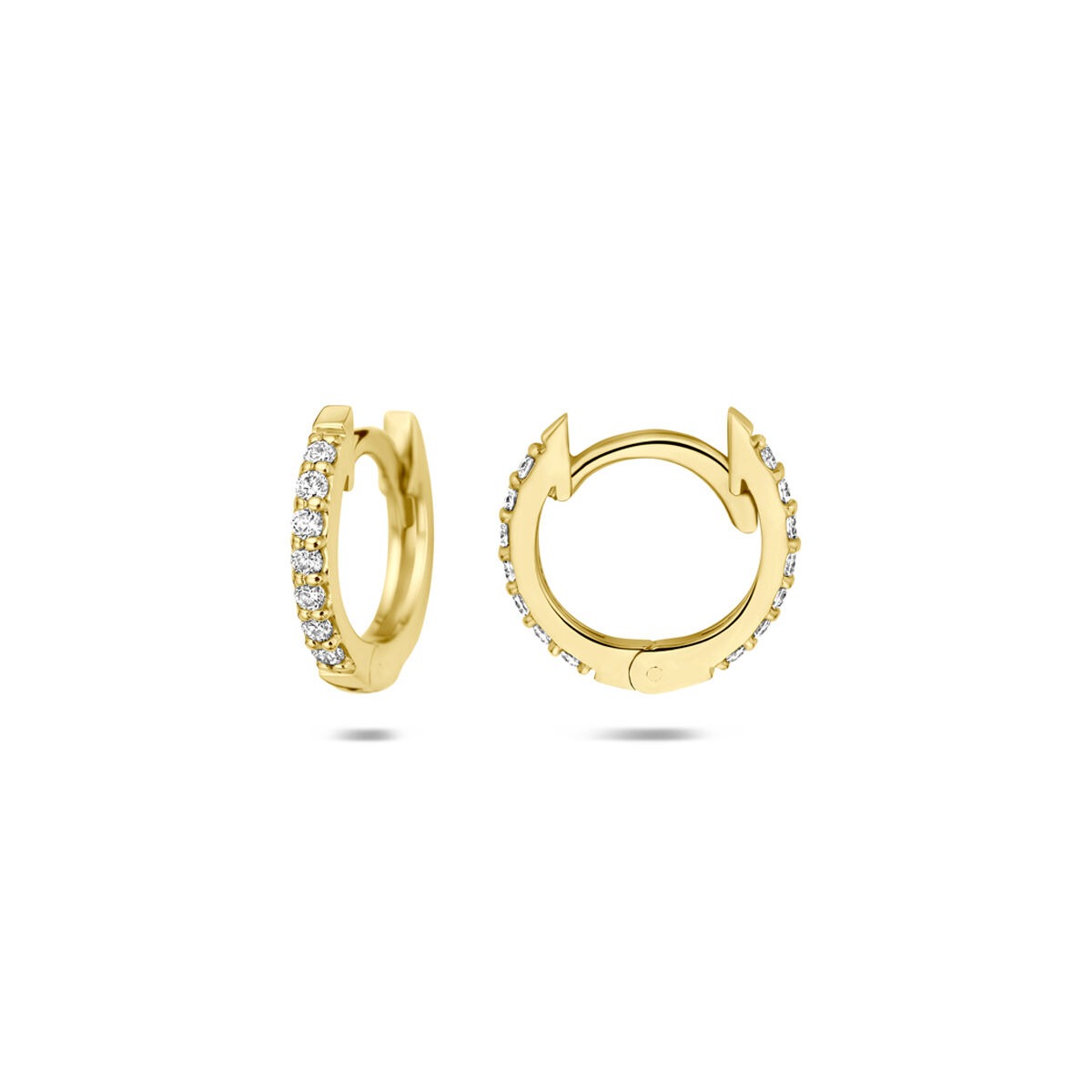 Créoles en or jaune 14k avec diamant lab grown 0,22 ct