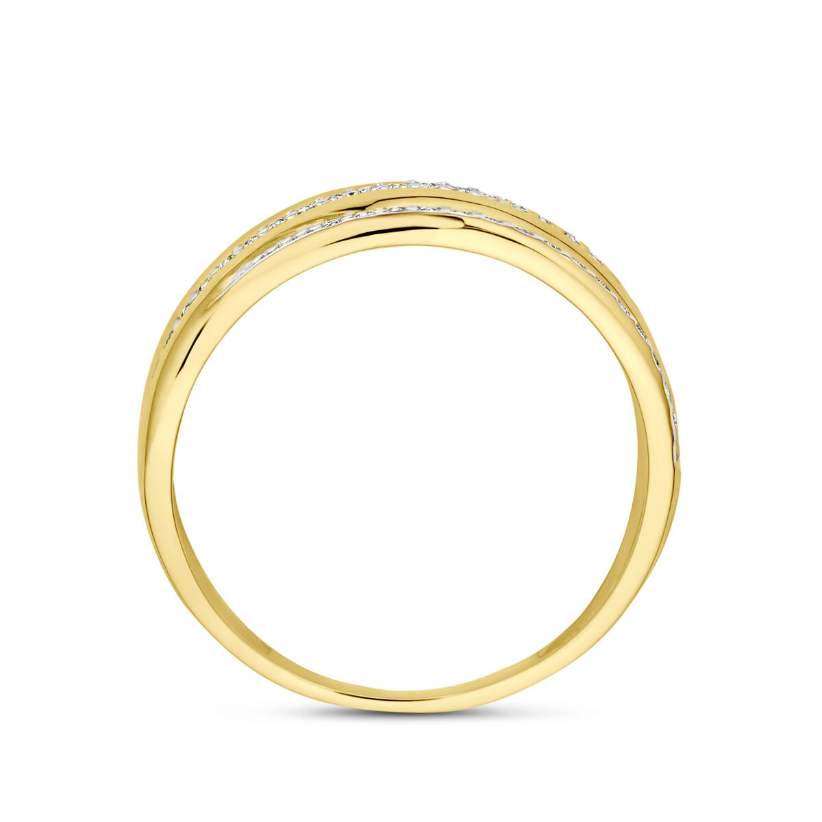 bague pour femme en or jaune 9k avec zircone – puissant et scintillant