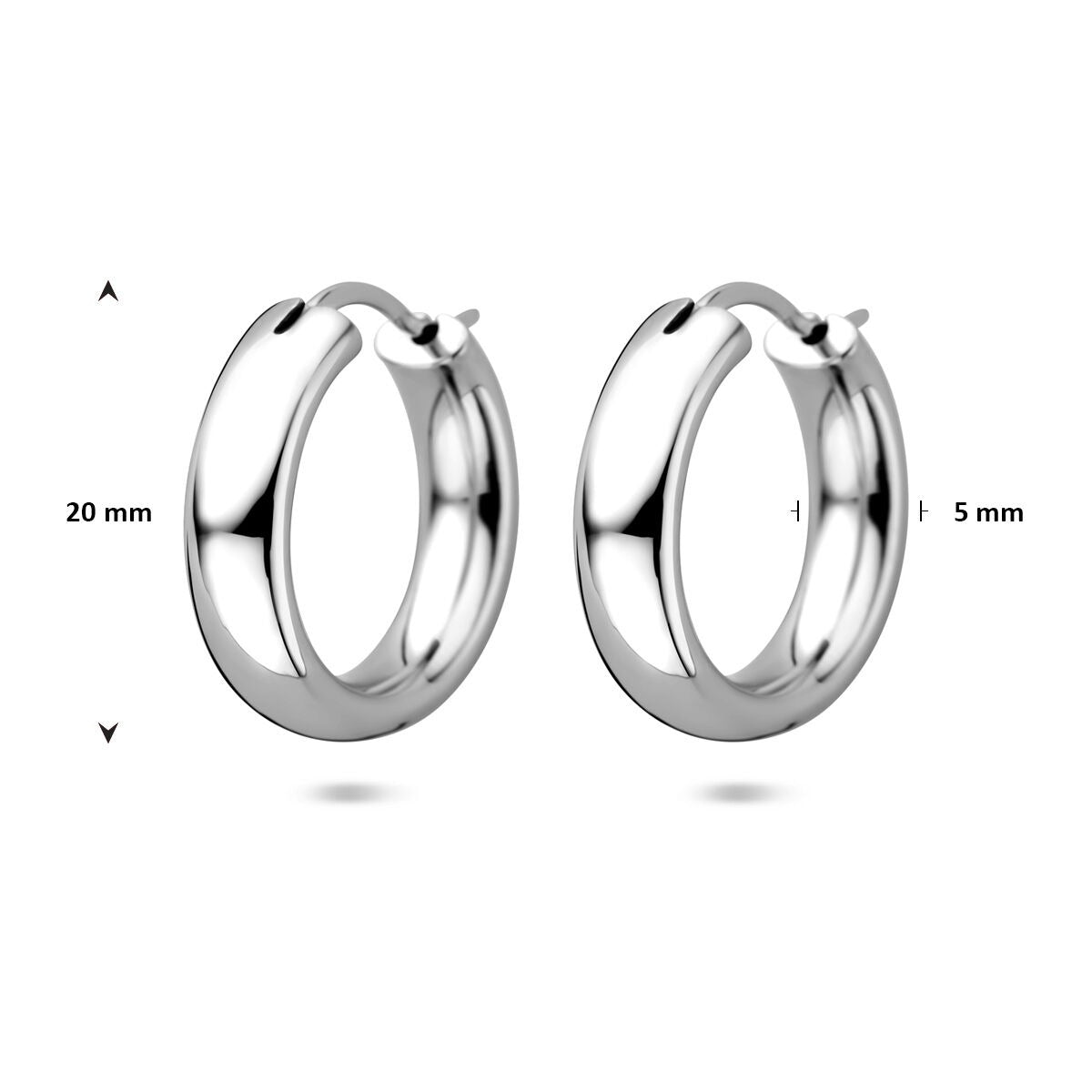 Créoles en argent 925 rhodiées – 20 mm