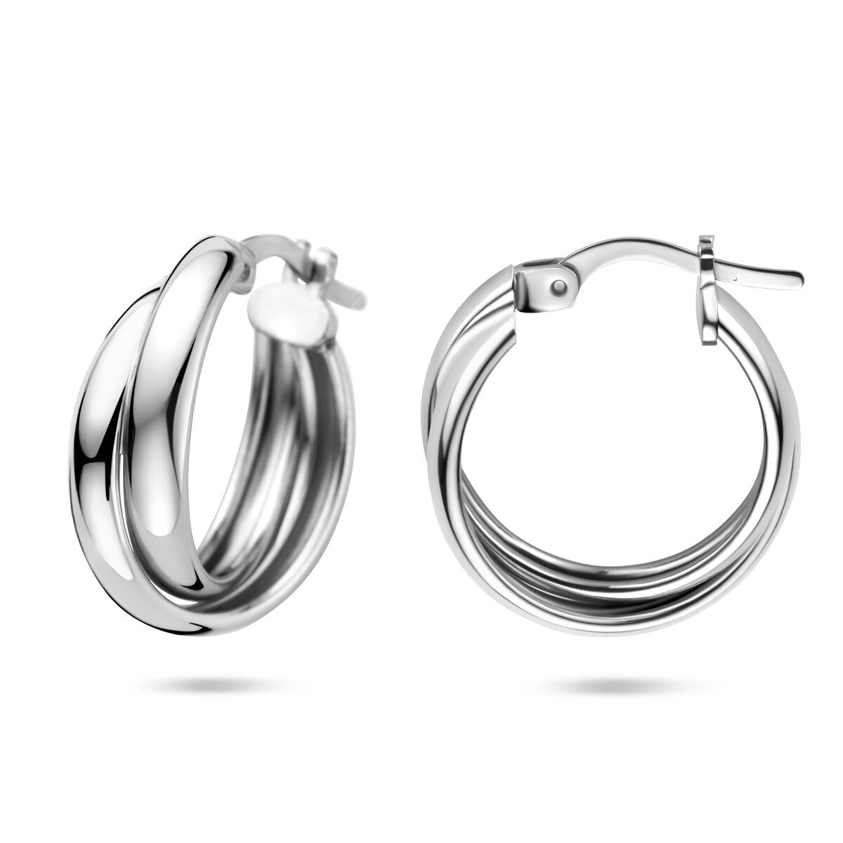 Créoles en argent – rhodié argent 925, 19.5x6.5 mm