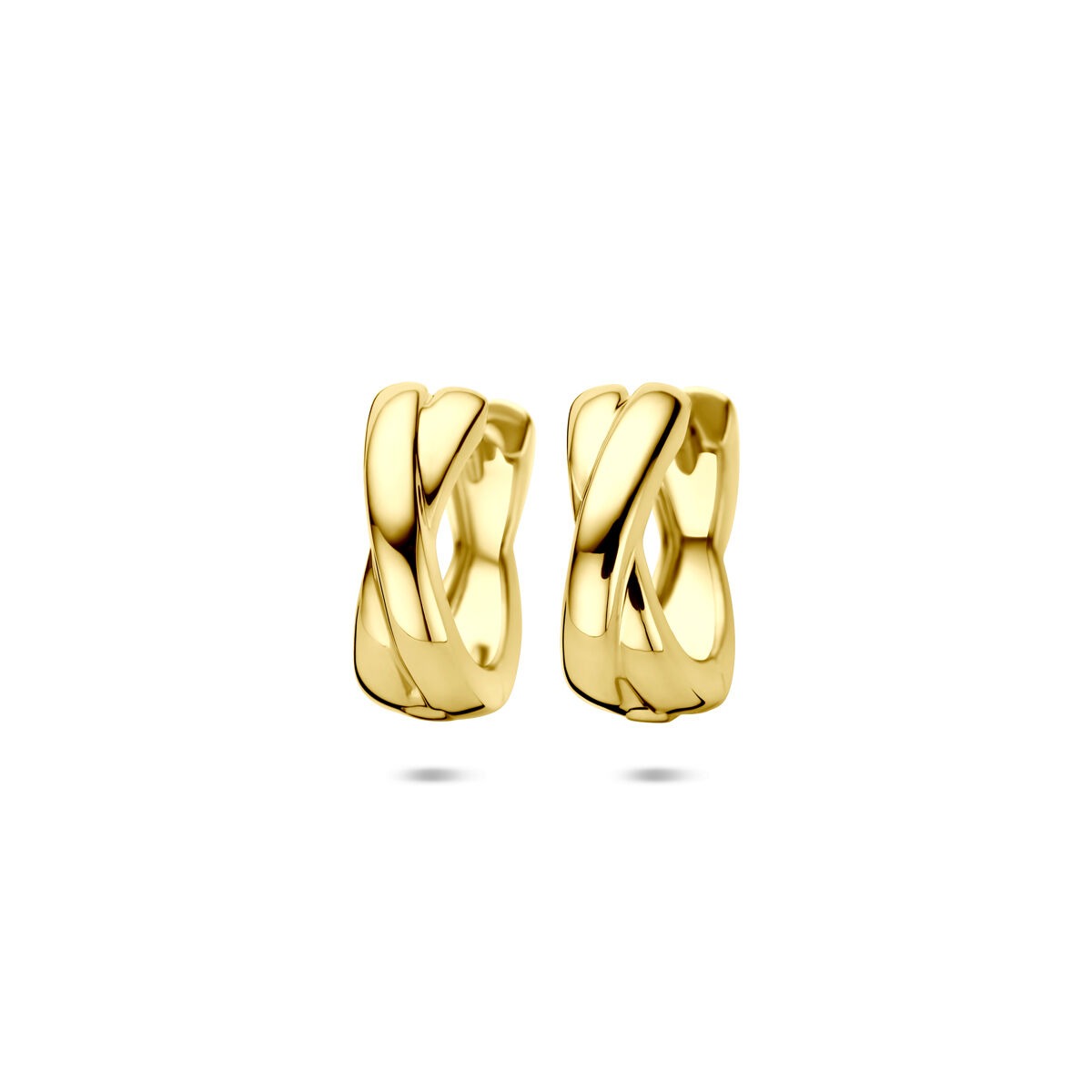 Boucles d'oreilles en argent doré, de forme ondulée, mesurant 15 x 5,5 mm.