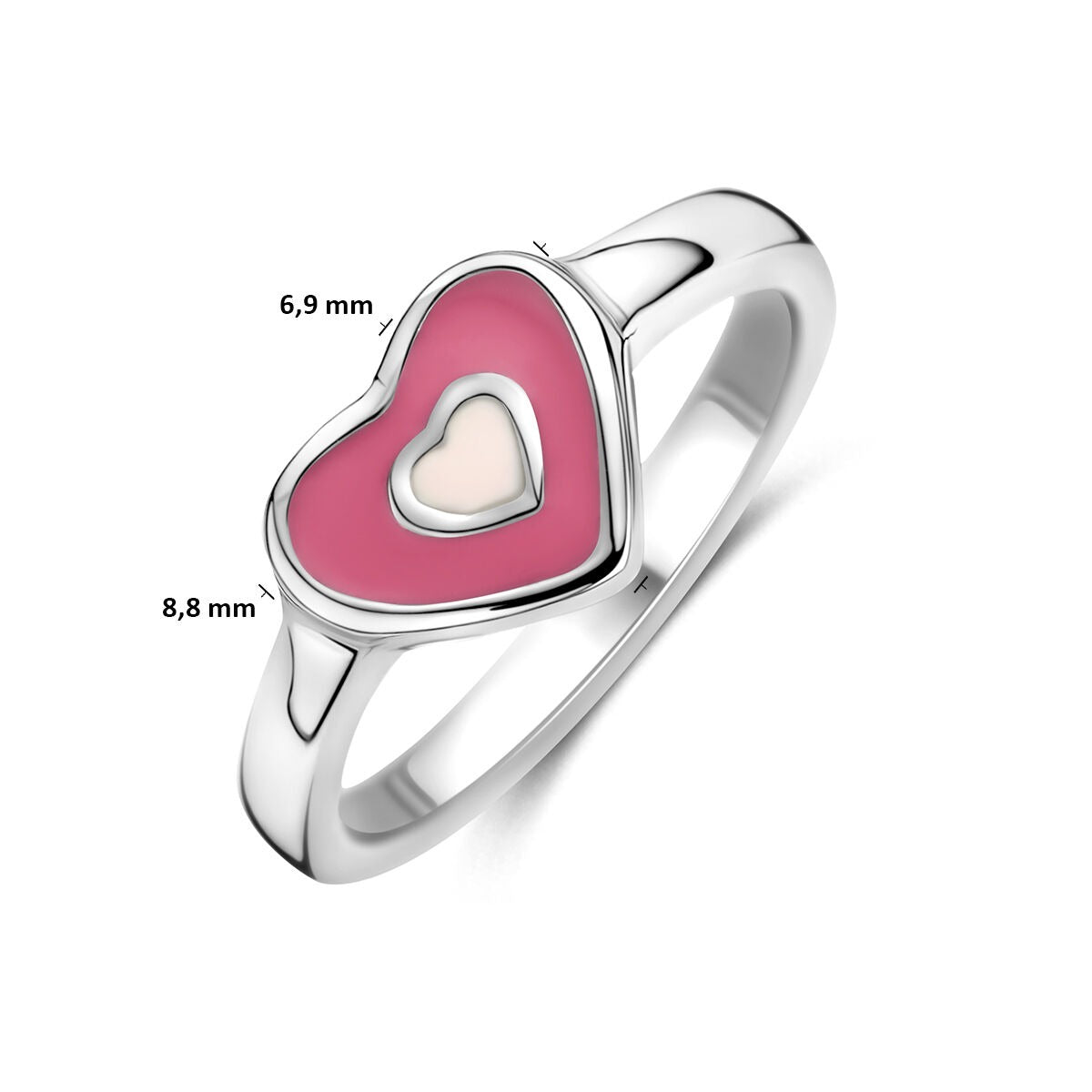 bague cœur argent rhodié