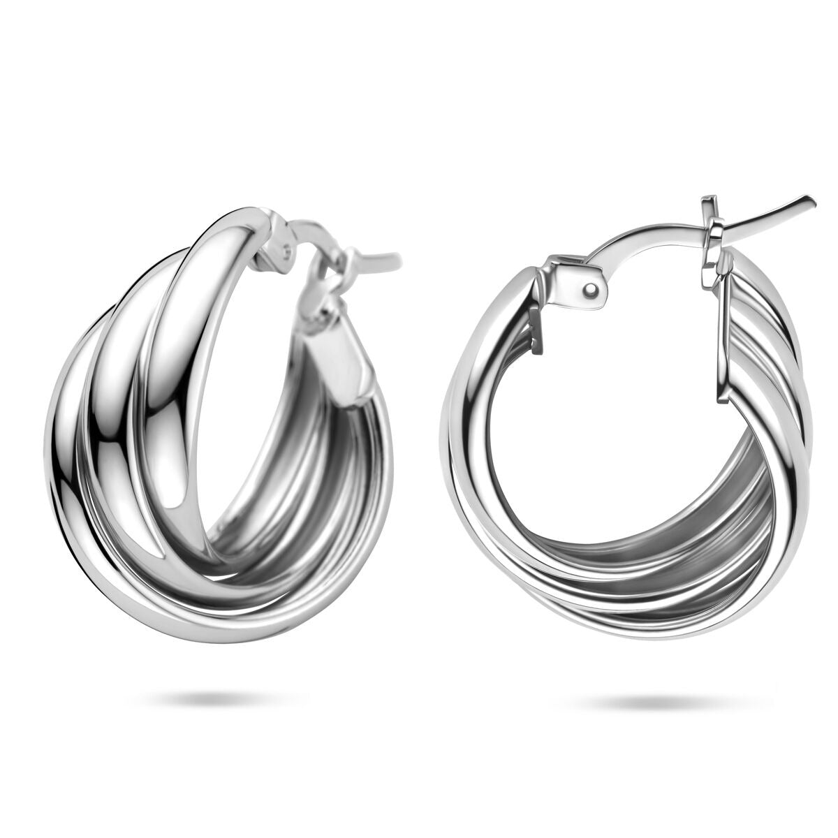 Créoles en argent – rhodié argent 925, 21x9 mm