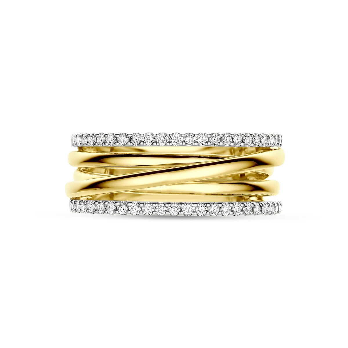 Bague en or 14k bicolore avec diamants