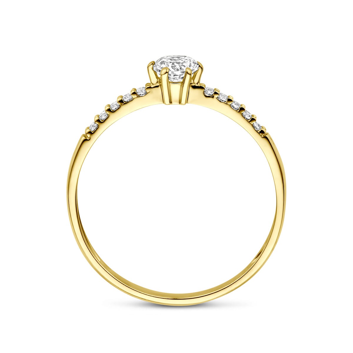 Bague pour femme en or jaune avec zircone – 14k or jaune
