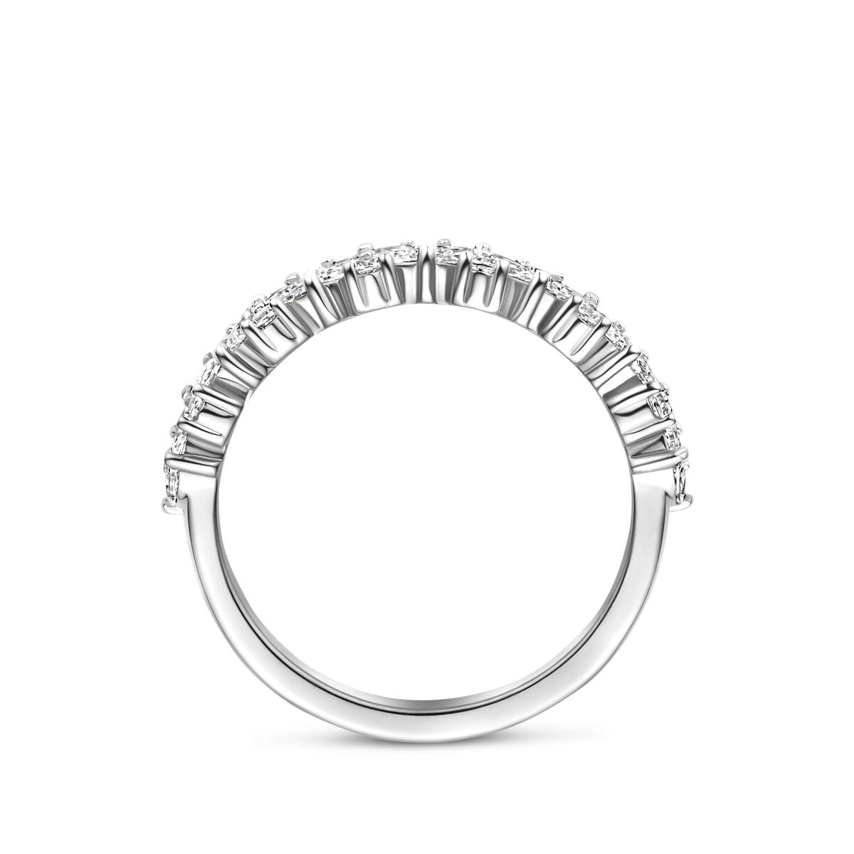 Bague en argent 925 rhodiée avec zircone 3,5 mm