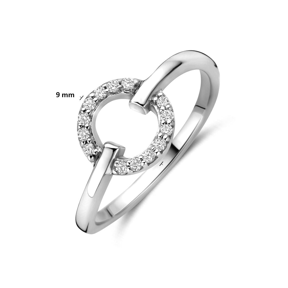 Bague pour femme en argent avec zircone – rhodiée
