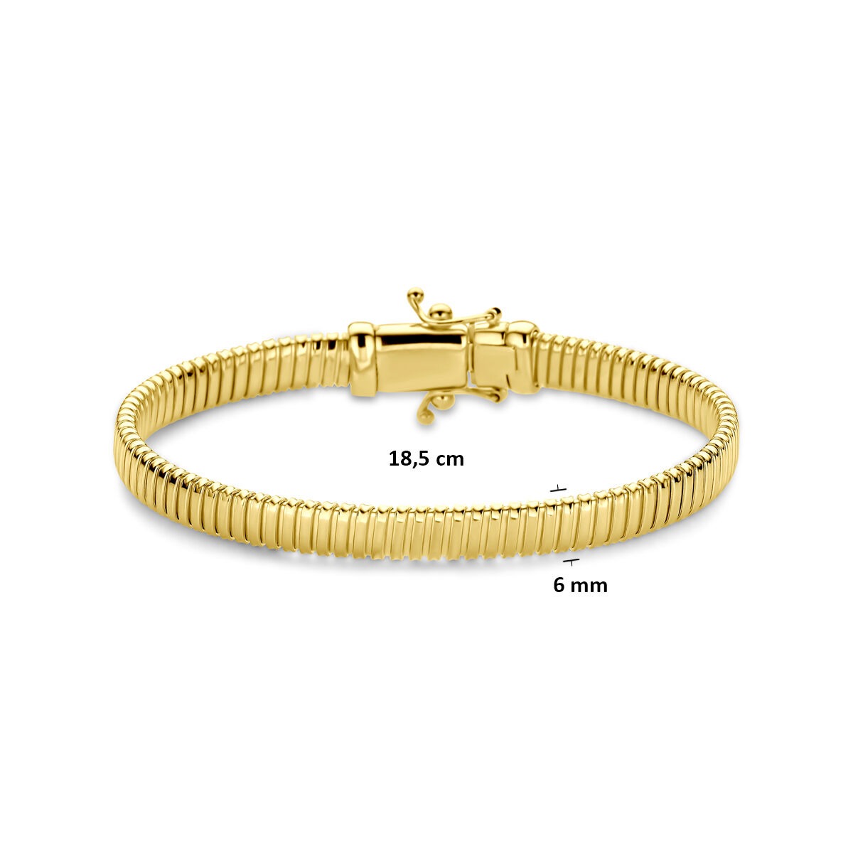 Bracelet pour femme en or jaune 14k avec maille tubogas – 6 mm
