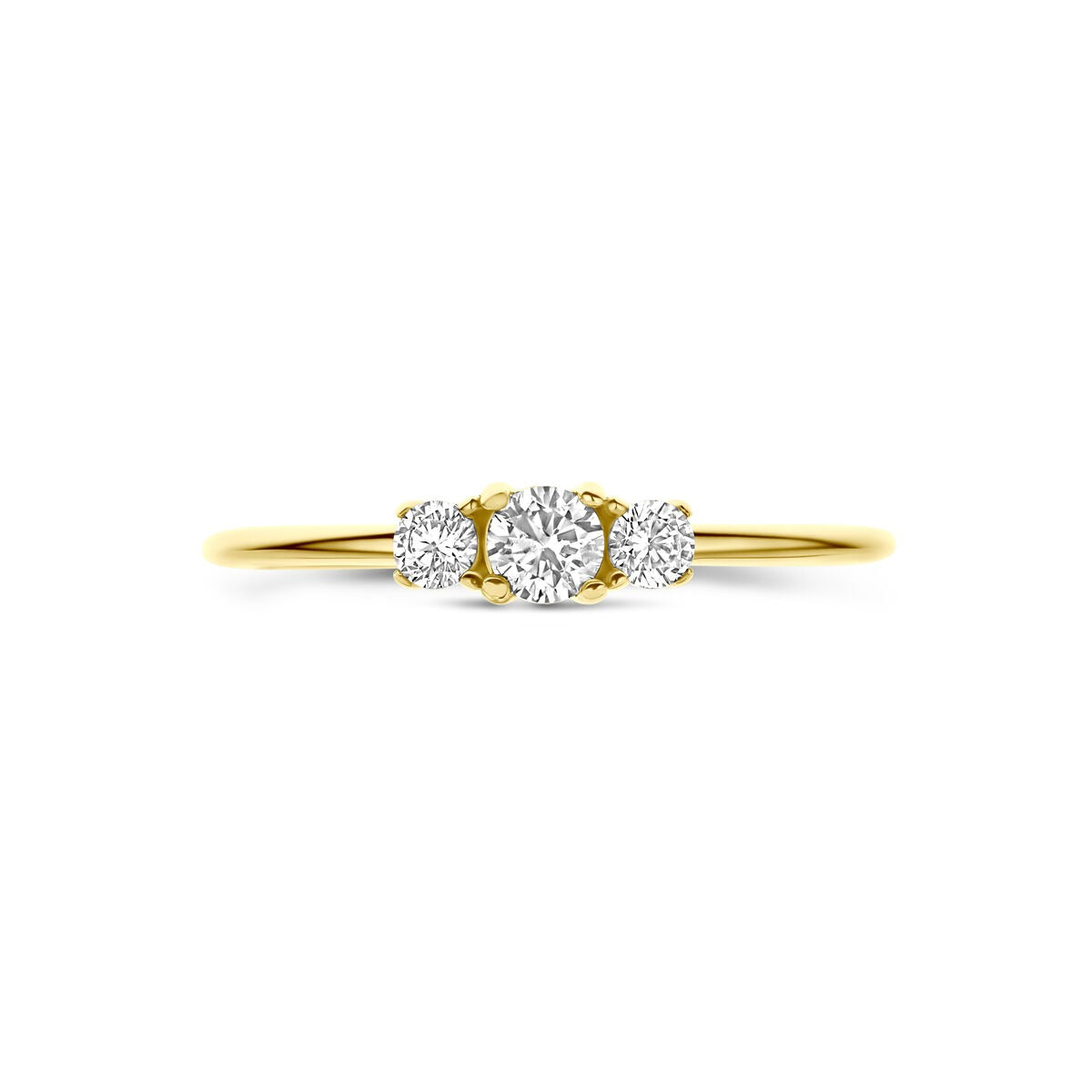 Bague pour femme en or jaune 9k avec zircone – 3,5 mm de large